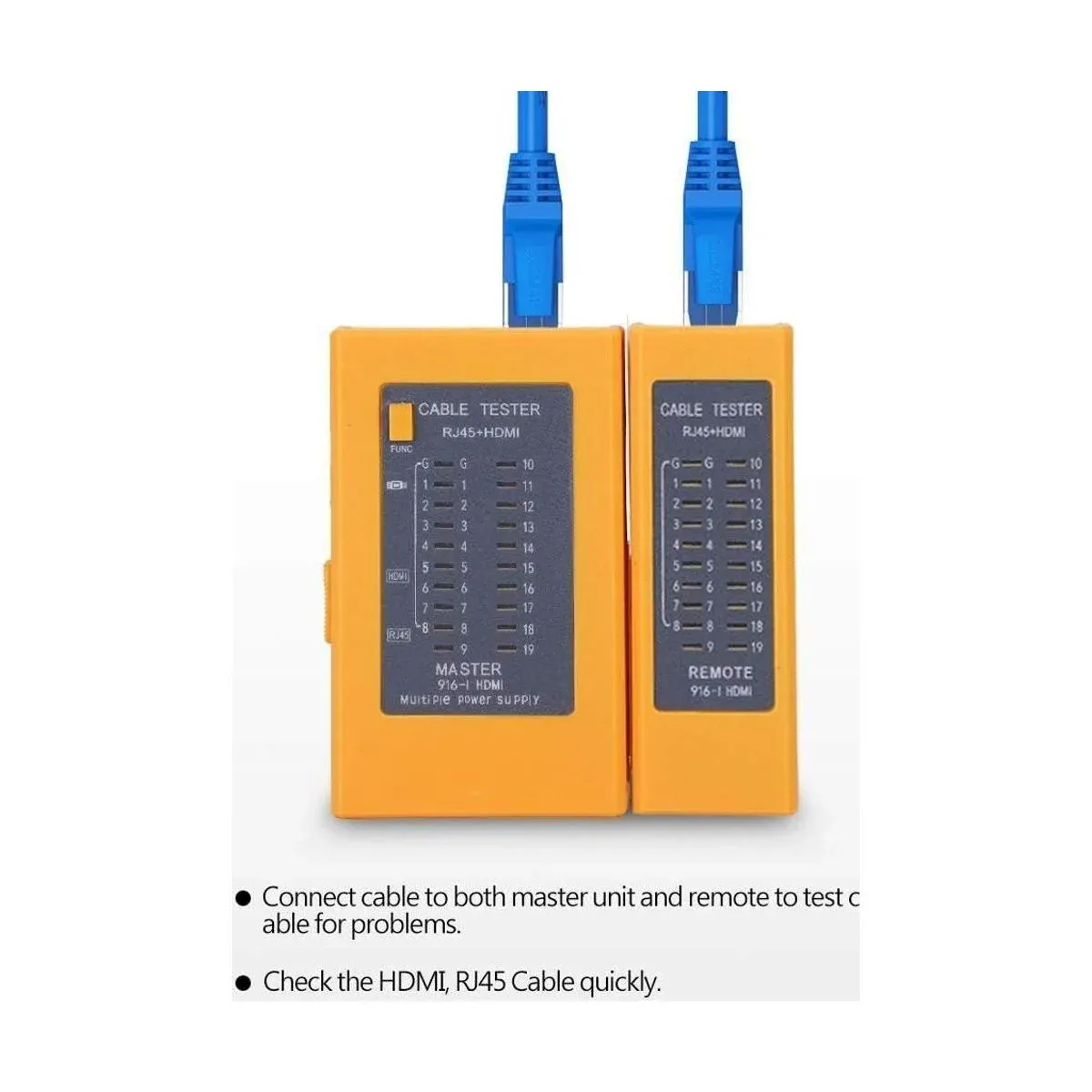 Cable Tester, Portable RJ45 Cable Tester, High Definition Digital Cable Tester, RJ45 Network Cable Tester & Continuity Checker