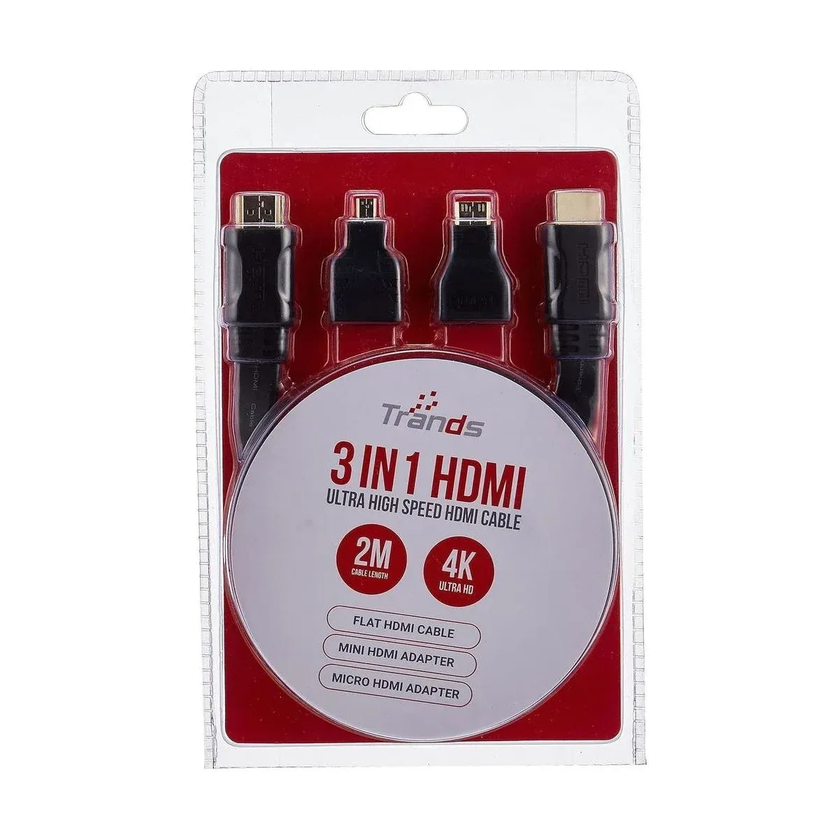 Trands 3-in-1 HDMI Cable (Purple)