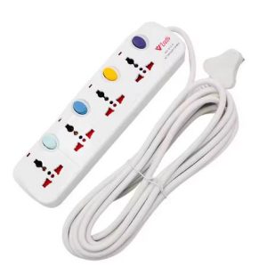 Veto Universal Power Extension Cord 4 Way, 5M Wire with LED Indicators & Integrated